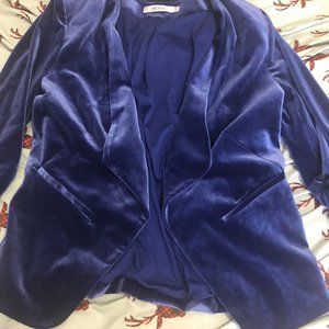 RICKI'S Blue Velvet Large Open Blazer